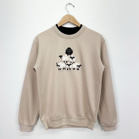 Trilllogy by Morning Sun  Women’s Black Sheep Embroidered Snarky Kitschy Tacky G - Picture 1 of 7